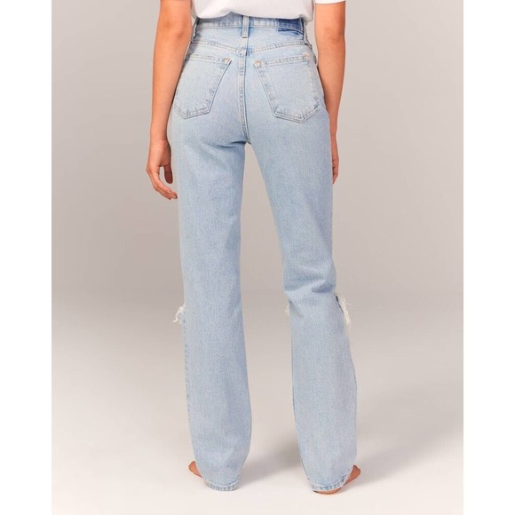 Abercrombie & Fitch Ultra High Rise 90s Straight Jean Denim Plus Size 37 24W - Picture 4 of 16